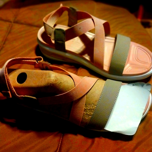 Arche Womens 10 pink & tan Wedge Slingback Sandal wedge arch support - Picture 4 of 4